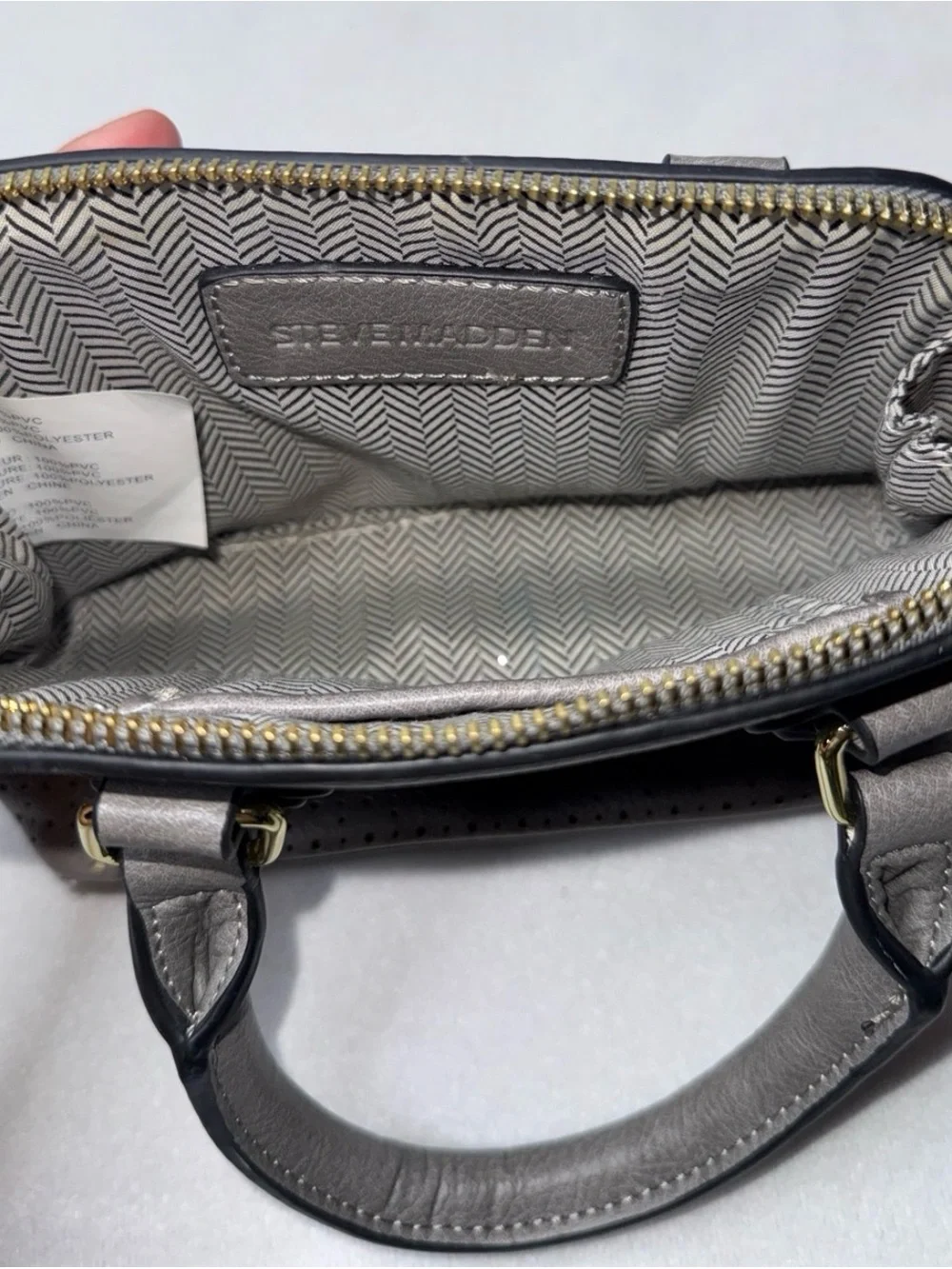 Steve Madden Gray Perforated Dome Satchel